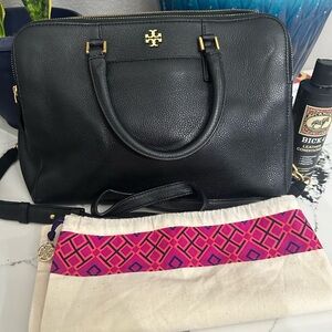 Tory Burch Black Leather Laptop Bag